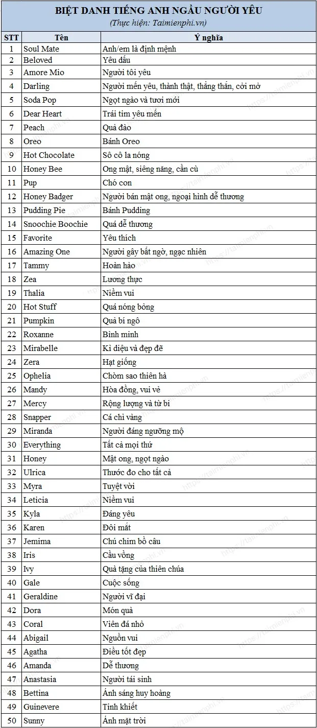 Biệt danh tiếng Anh hay, ngầu cho nam giới, con trai