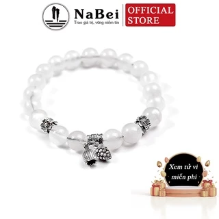 Vòng Tay Moonstone Tự Nhiên Mix Bạc Thái Phù Hợp Cho Mệnh Khuyết Kim
