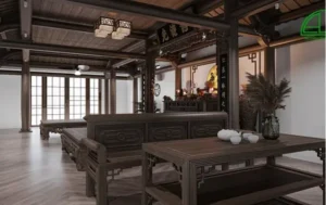 Bàn thờ dưới xà ngang, khí ngưng trệ phong thủy.