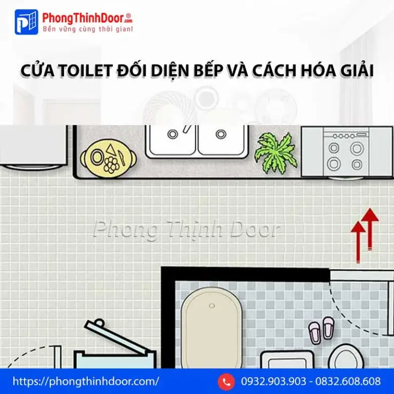 Hóa Giải Bếp Đối Diện Nhà Vệ Sinh: Bí Quyết Từ Chuyên Gia Chính Phái 4 Hình ảnh minh họa sơ đồ bếp đối diện nhà vệ sinh và các luồng khí xấu