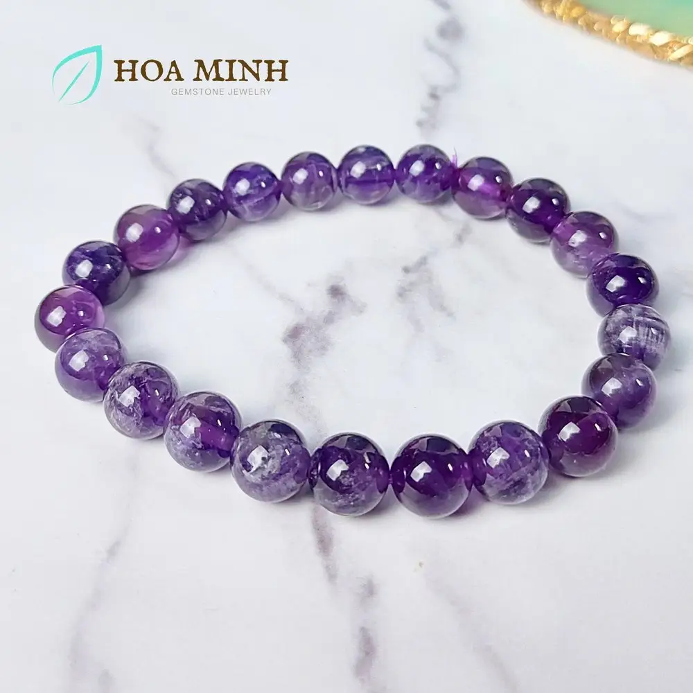 Vòng tay thạch anh tím trong trẻo