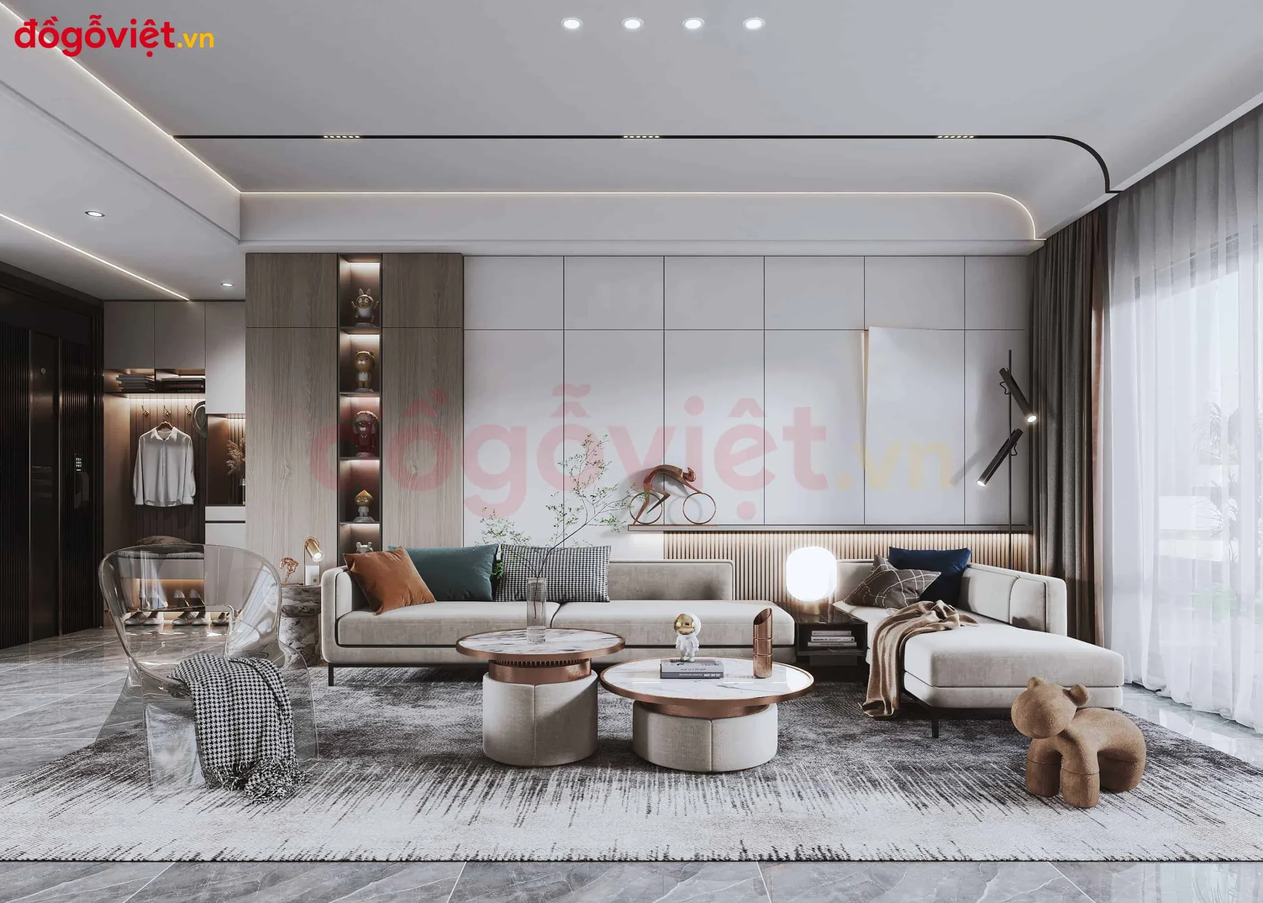 Giải Mã Ý Nghĩa Hình Tam Giác Phong Thủy Sâu Sắc Cho Cuộc Sống 4 Phòng khách hiện đại: Thiết kế tam giác tinh tế