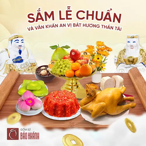 Mâm cúng an vị đồ thờ trang trọng