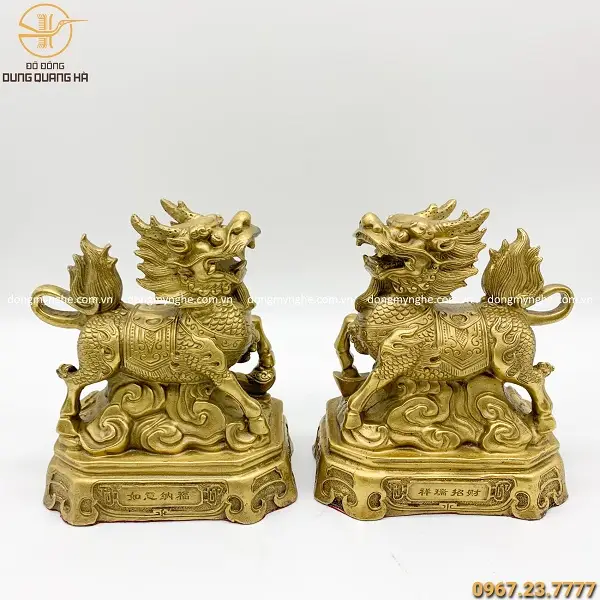 Khám Phá Sức Mạnh Kỳ Lân Đôi: Ý Nghĩa Phong Thủy Gia Đình Thịnh Vượng 7 Tượng Kỳ Lân Đôi Đồng Cổng Nhà