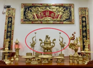 Bộ Tam Sự Ngũ Sự Đôi Hạc Bàn Thờ