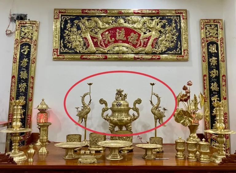 Bộ Tam Sự Ngũ Sự Đôi Hạc Bàn Thờ