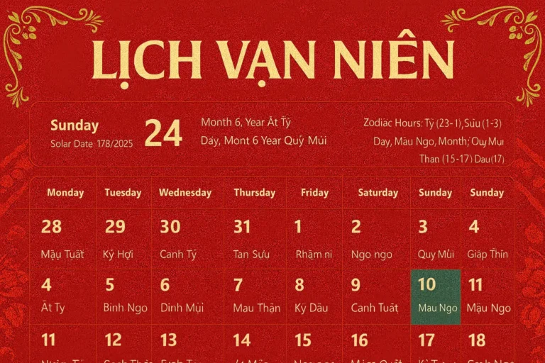 Lịch âm dương, bảng chuyển đổi phong thủy