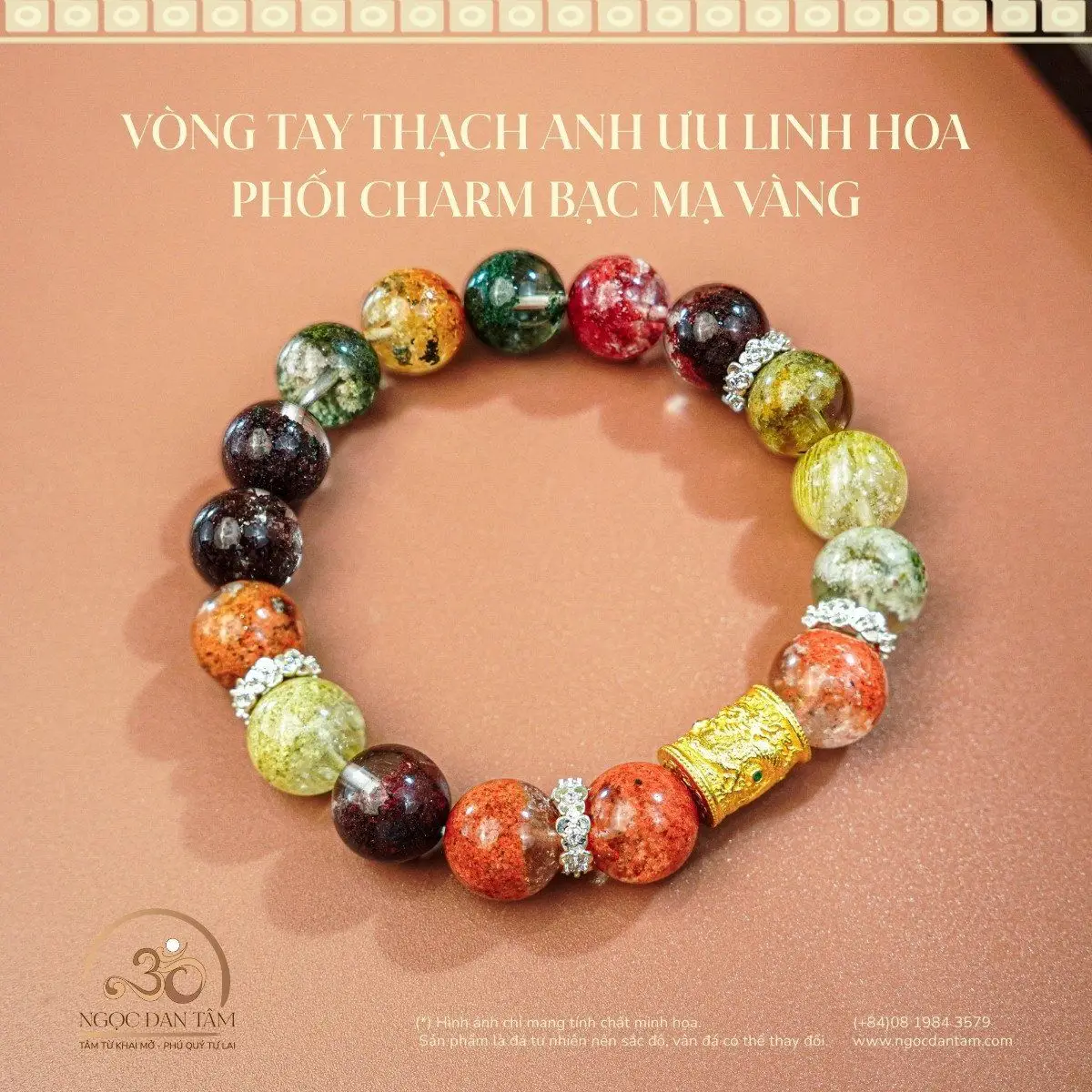 Vòng tay thạch anh màu sắc phong phú