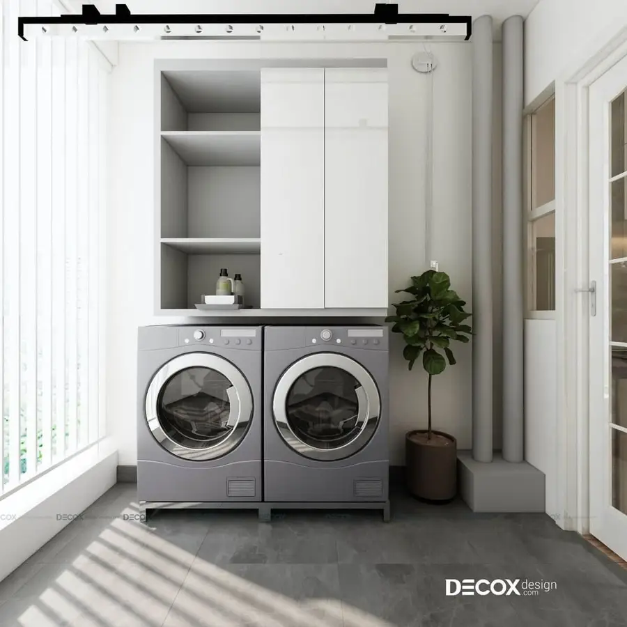 Bố trí máy giặt hợp lý khu giặt đồ chuyên dụng