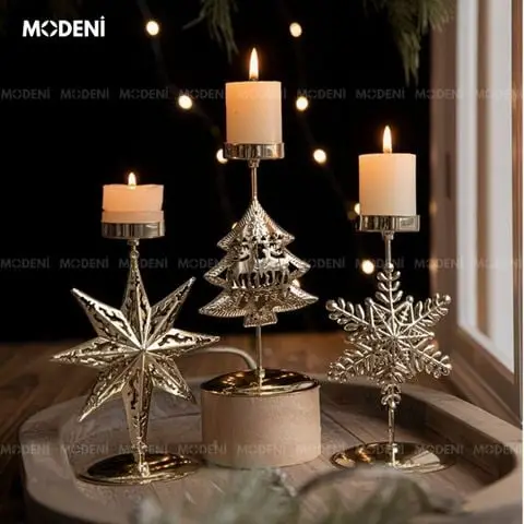 Nến Đỏ Thờ Cúng: Ý Nghĩa, Bố Trí Và Nghi Thức Chuẩn Văn Hóa 5 Nến đỏ cao cấp, chân nến thiết kế sang trọng.