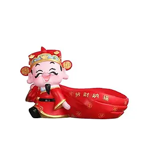 Thần Tài tươi cười mang túi tiền tài lộc