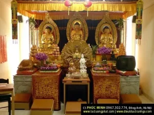 Tượng Phật Bồ Tát bàn thờ Phật giáo
