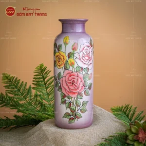 Bình hoa phong thủy gốm sứ hoa tươi