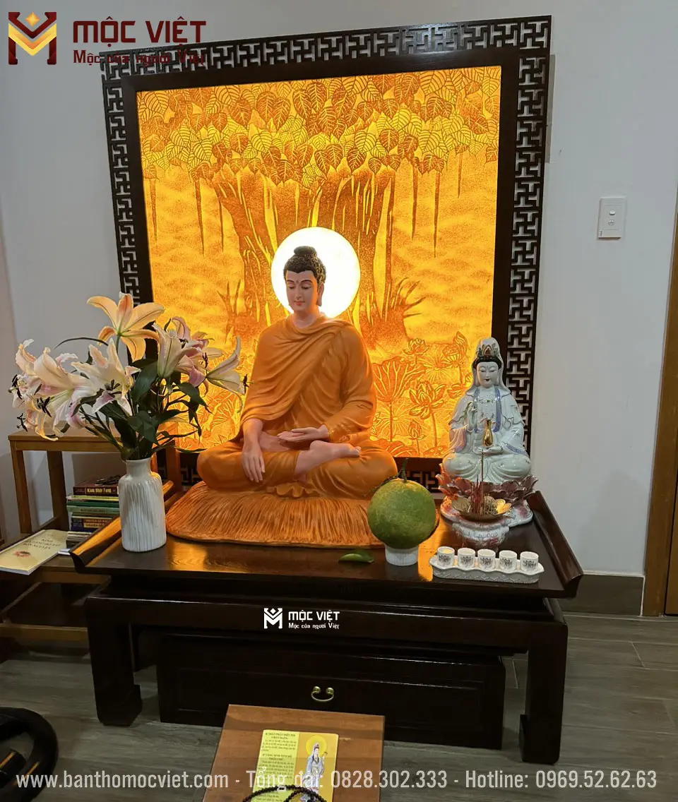 Bàn thờ Phật, không gian thiền định yên bình