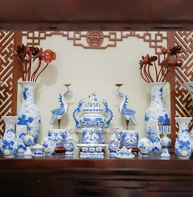 Bộ Đồ Thờ Gốm Sứ Tinh Xảo