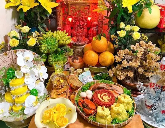 Mâm cúng Thần Tài Vía Thần Tài