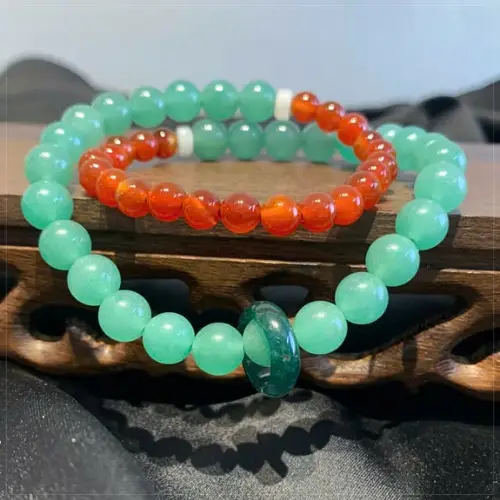 Vòng charm mix ngọc Thạch anh, Cẩm thạch, Mã não.