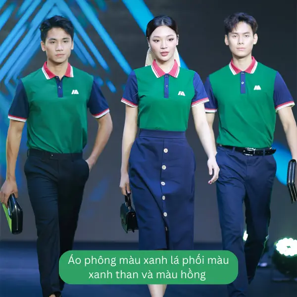 Trang phục xanh lá, xanh lam hài hòa