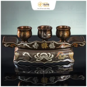 Khám phá ý nghĩa bộ ngai chén 3 chén bàn thờ