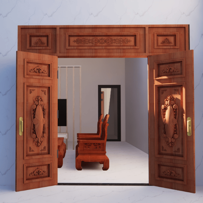 kiêng kỵ cửa chính thông cửa sau 6 Bình phong hóa giải cửa chính thông cửa sau