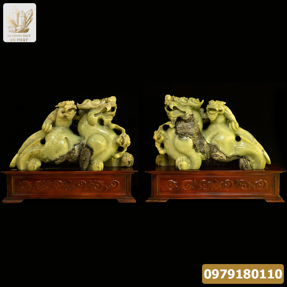 Cặp tượng Tỳ Hưu ngọc quý oai phong
