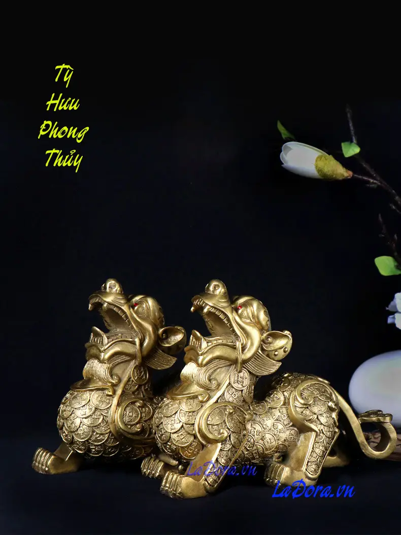 Cặp Tỳ Hưu đồng phong thủy bệ cửa.