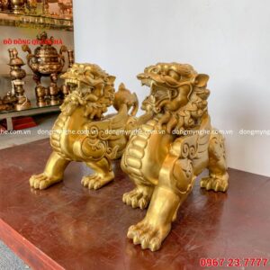 Cặp Tỳ Hưu đá phong thủy chế tác tinh xảo