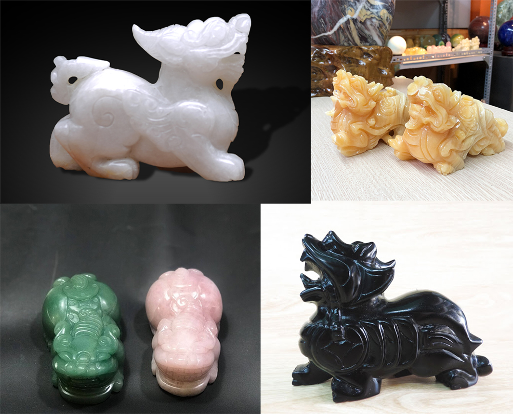 Cặp Tỳ Hưu oai vệ, miệng rộng, bụng lớn.