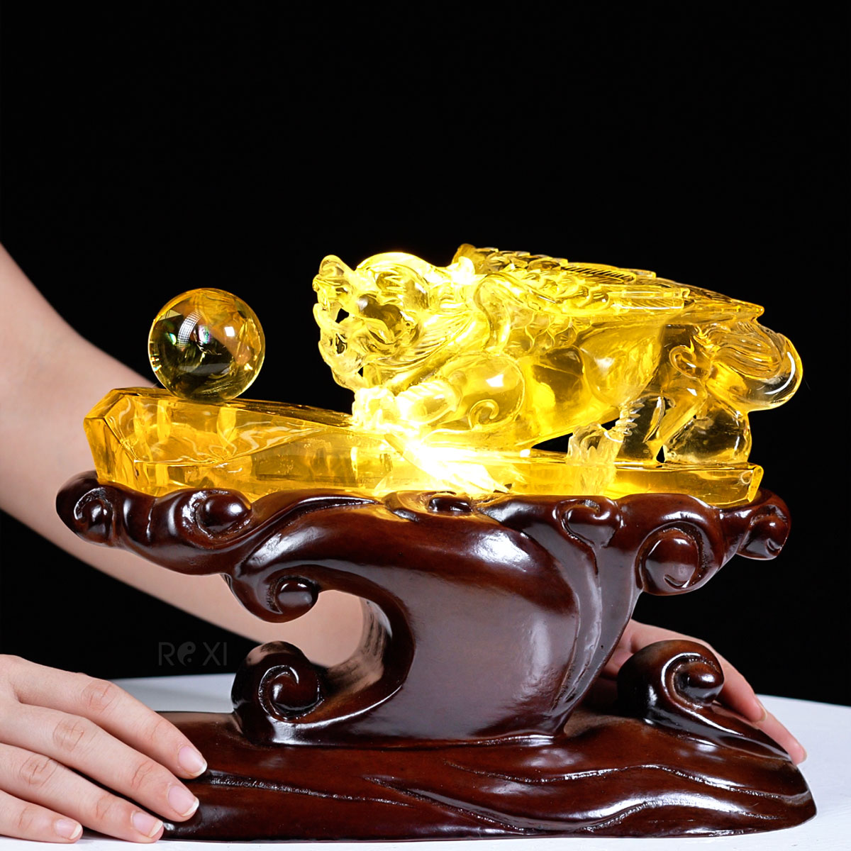 Cặp Tỳ Hưu Phỉ Thúy Thạch Anh Vàng