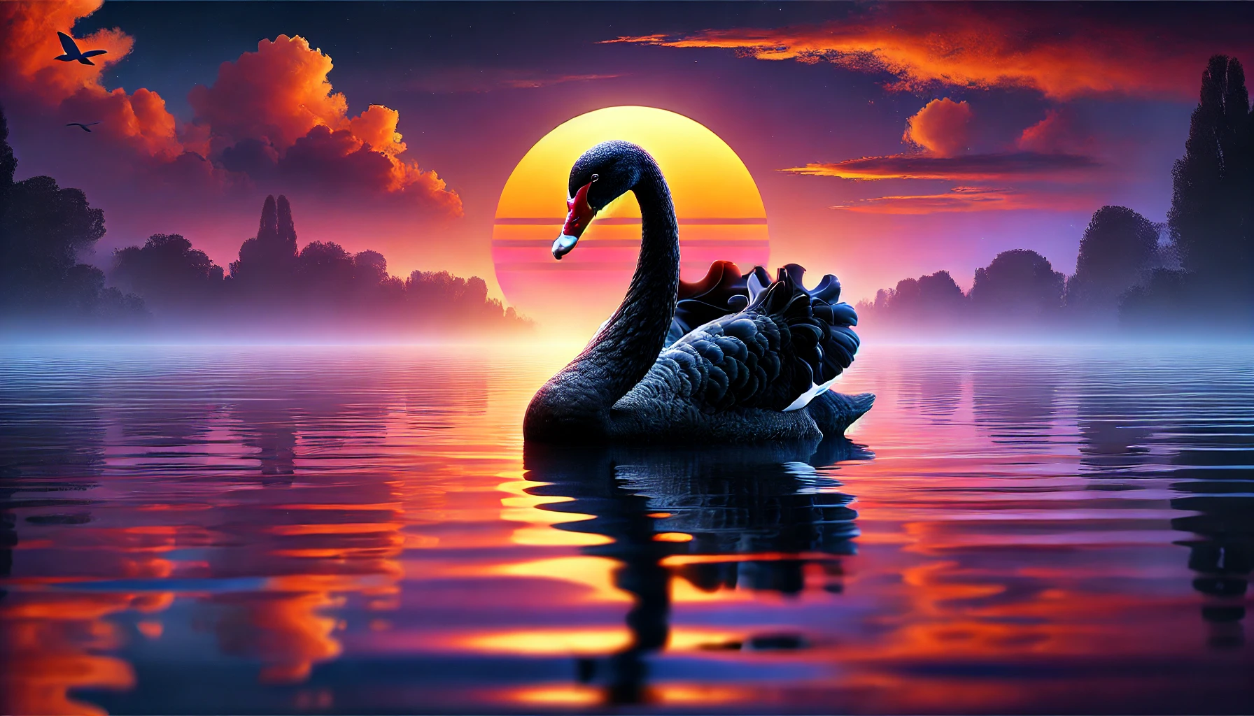 Khoảnh khắc thiền định bình yên bên hồ thiên nga.