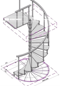 Cầu thang xoắn kiến trúc, mô phỏng khí xoáy.