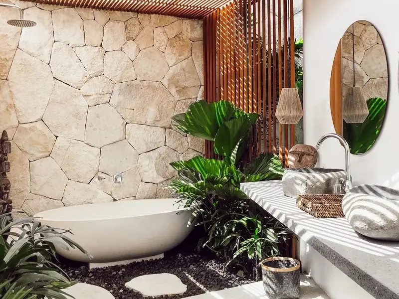 Kiêng Kỵ Nhà Vệ Sinh Màu Đỏ: Giải Mã Và Hóa Giải Phong Thủy 7 Cây xanh trong nhà vệ sinh gương lớn