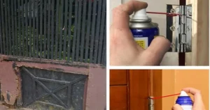 Cửa cũ rỉ sét, tiếng cót két gợi nỗi lo.