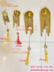 Chuông gió đồng 8 ống hoa văn tinh xảo