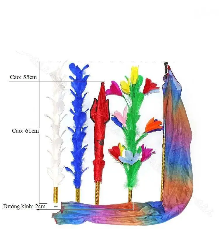 Chổi lông gà nghệ thuật rực rỡ, giấc mơ độc đáo.