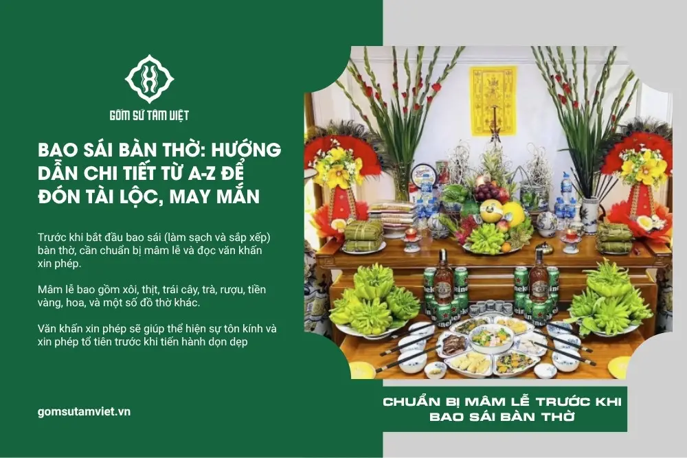 Thanh Tịnh Tâm Hồn: Hướng Dẫn Chi Tiết Cách Lau Tượng Phật Đúng Chuẩn 6 Mâm lễ cúng bàn thờ trước khi bao sái.