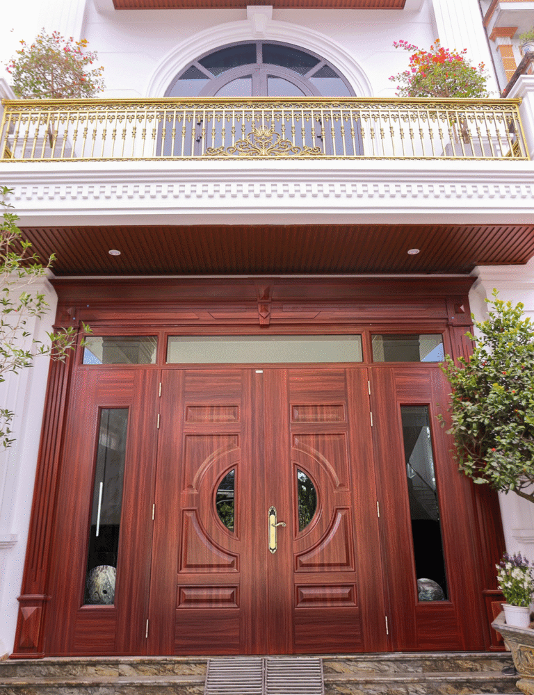 Cánh cửa chính sang trọng, phong thủy thịnh vượng