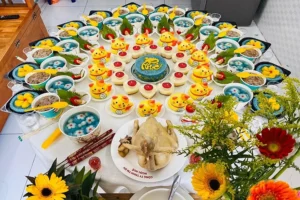 Sơ đồ mâm cúng thôi nôi bé trai chuẩn