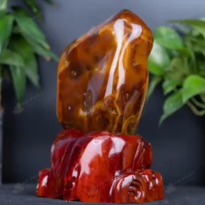 Cận cảnh mã não đỏ vân đá tự nhiên.