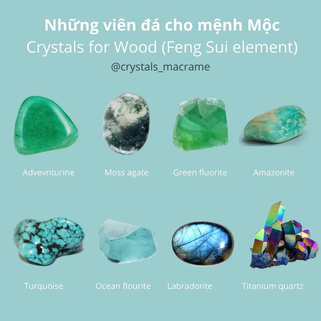 Đá phong thủy phù hợp mệnh Mộc.