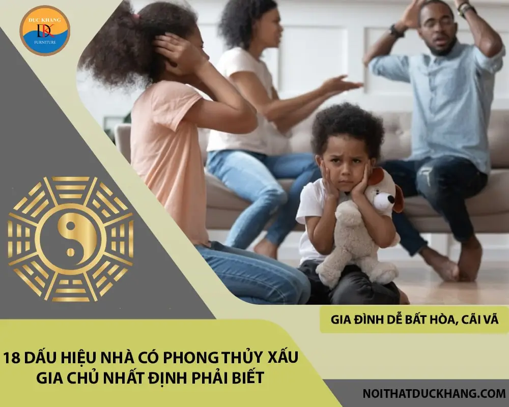 Căng thẳng gia đình vì phong thủy xấu.