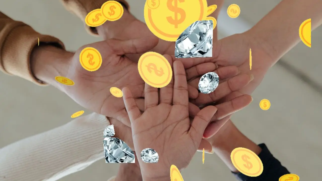 Bàn tay giữ biểu tượng: Tiền bạc, Bình an.