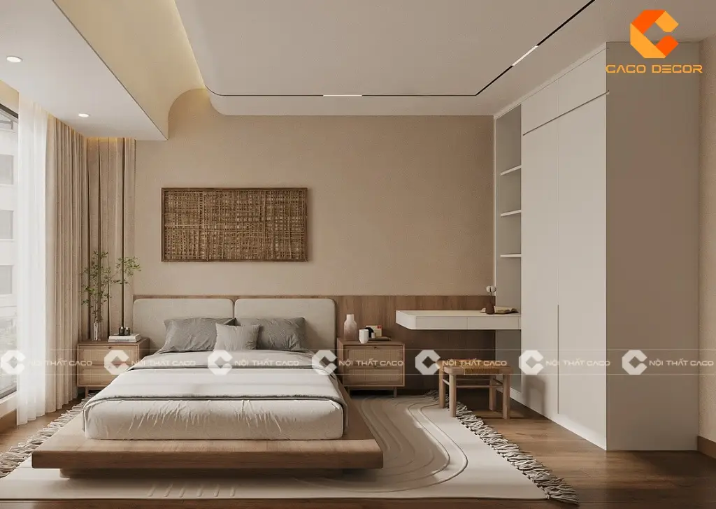 Phòng ngủ Phong Thủy gọn gàng ấm cúng