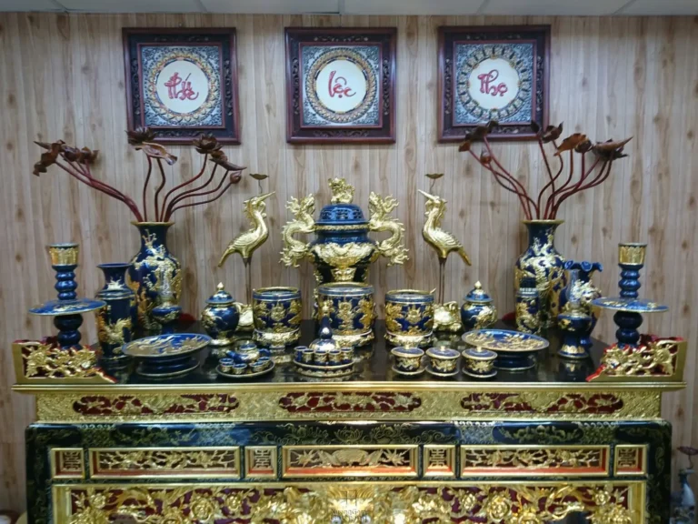 Sơ đồ bàn thờ chuẩn Bộ ngũ sự sứ.