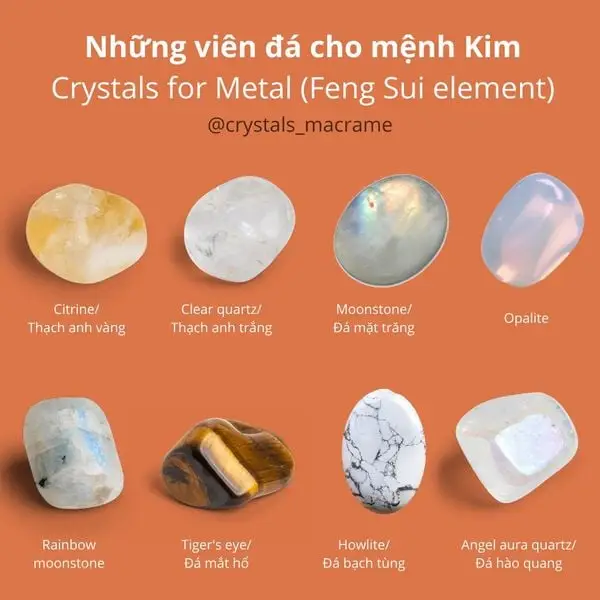 Vòng Phong Thủy Tuổi Nhâm Tuất 1982: Hướng Dẫn Chọn Chuẩn Mệnh 6 Đá phong thủy hợp mệnh Thủy Kim