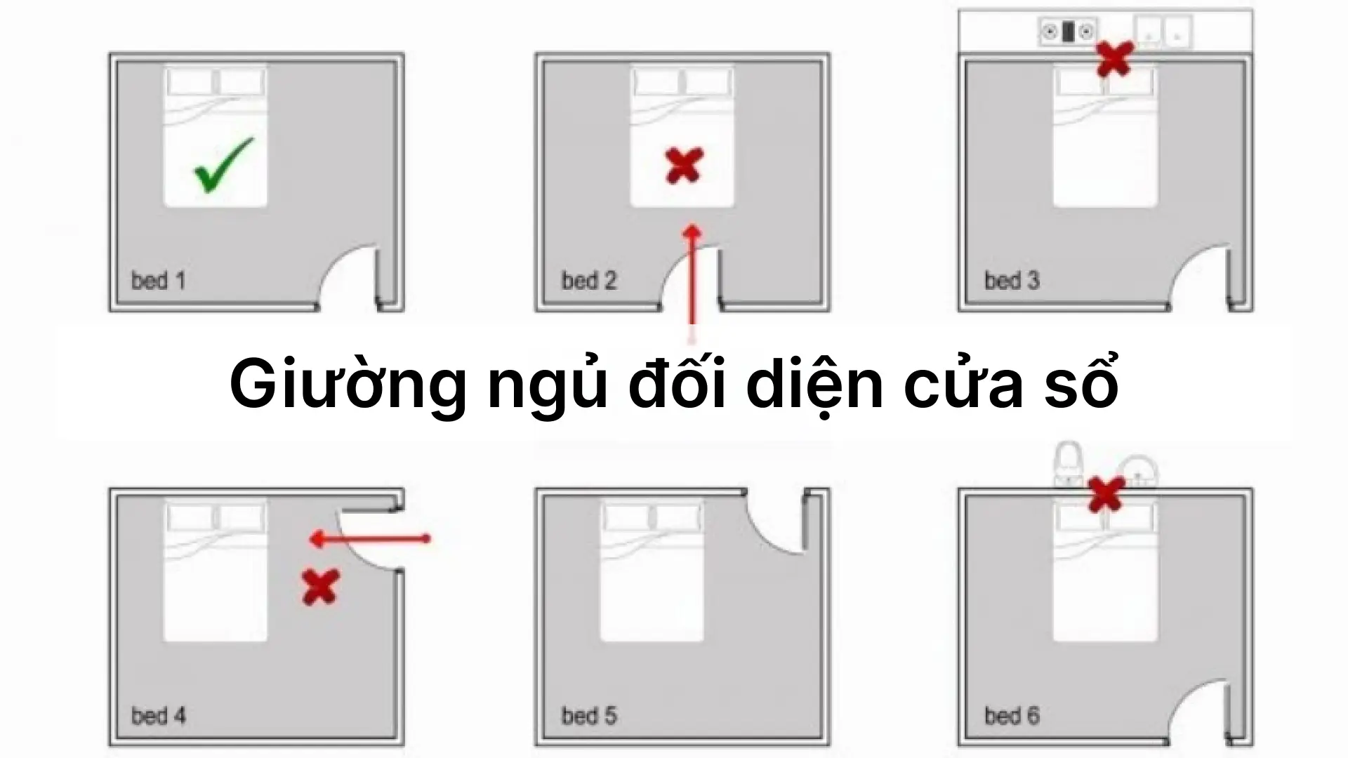 Gió lùa từ cửa đến chân giường.