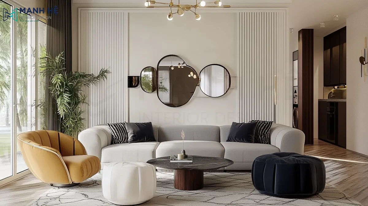 Gương đối diện bàn thờ: Kiêng kỵ và hóa giải chuẩn Phong Thủy 7 Gương hài hòa, không gian phòng đẹp mắt.