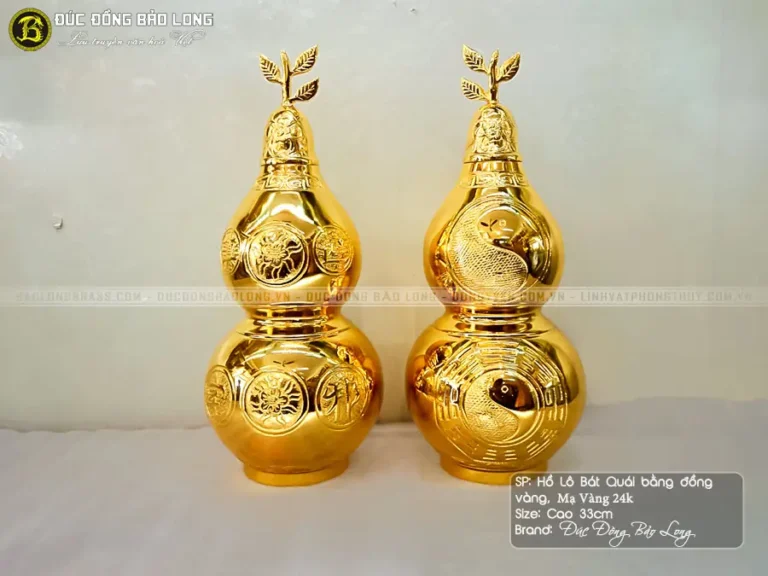 Cặp Hồ lô đồng phong thủy đặt bàn thờ