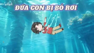 Đứa trẻ bị bỏ rơi, buồn bã dưới nước.