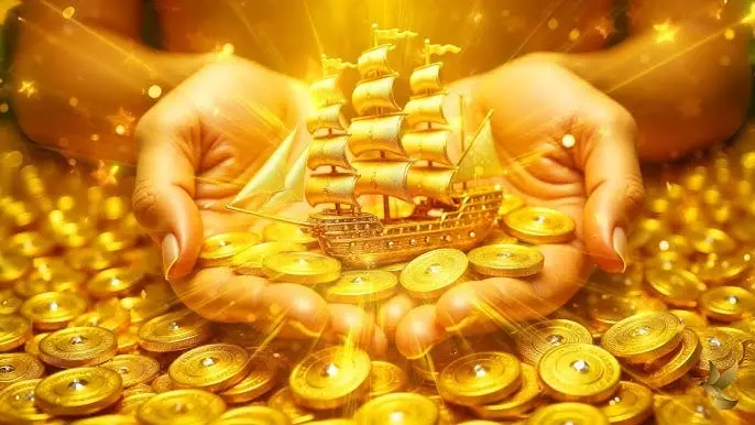 Bàn tay nắm tiền vàng: Tài lộc, An tâm.